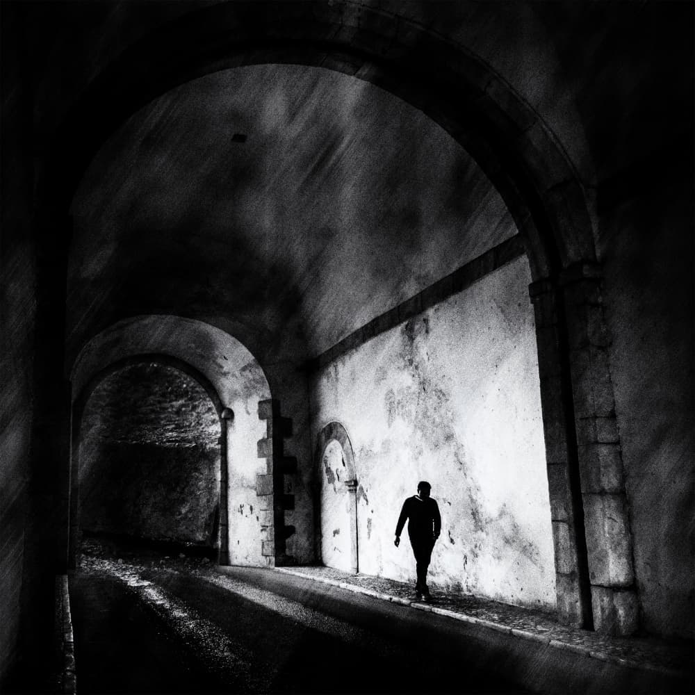 Man in Dark Archway by Ina Tänzer — canvas wall art