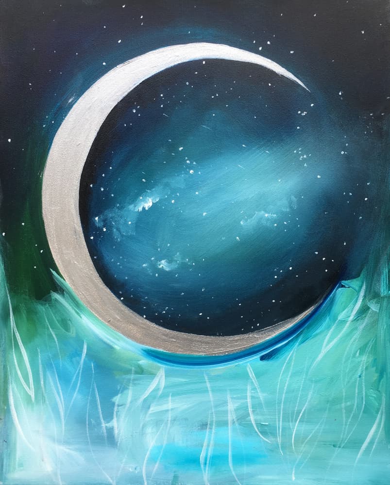 Silver Moon Garden by Christine Lindstrom — canvas wall art