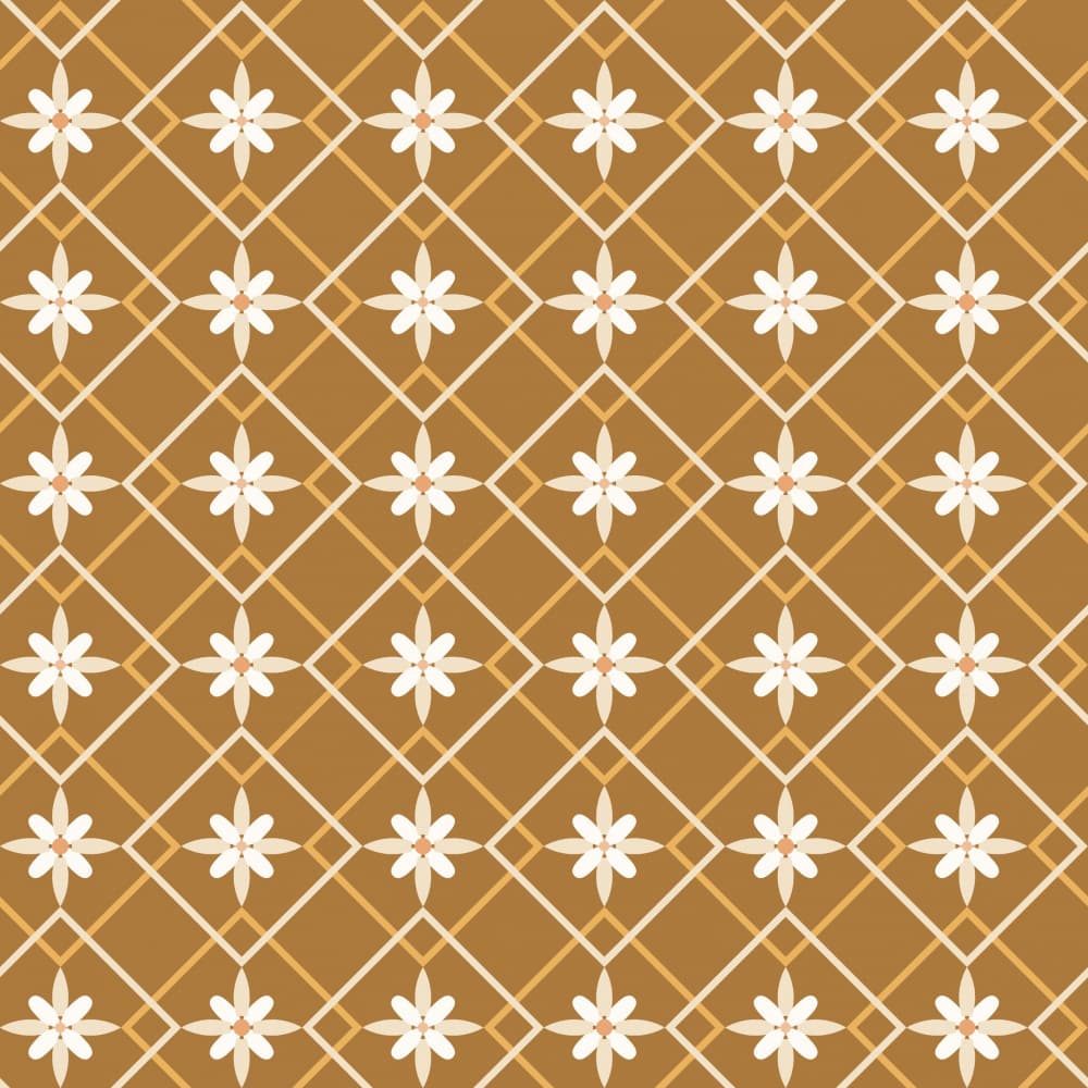 Warm Floral Geometric Pattern by Annick — canvas wall art