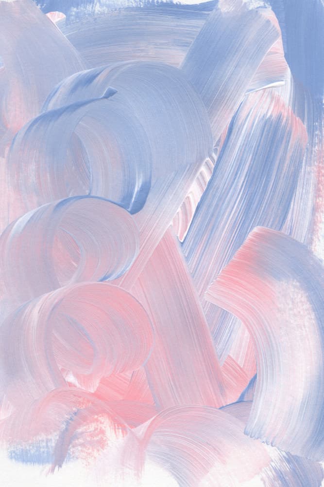 Pastel Brushstrokes In Blue And Pink Hues by uplusmestudio — canvas wall art