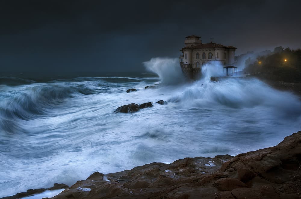 Stormy Coastal Villa by Paolo Lazzarotti — canvas wall art