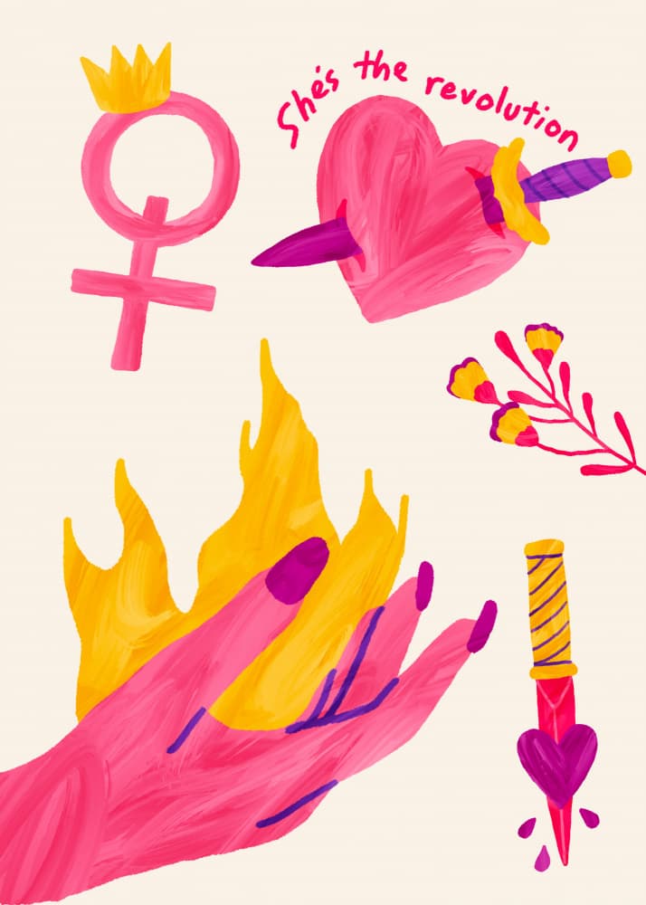 Woman Power Revolution by RS LAB STUDIO — canvas wall art