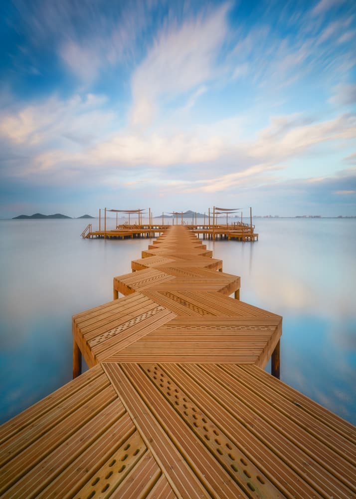Zigzag Pier on Calm Water by Bartolome Lopez — canvas wall art
