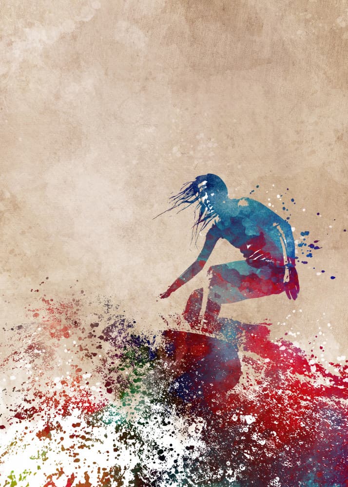 Dynamic Surfing Splash by Justyna Jaszke — canvas wall art