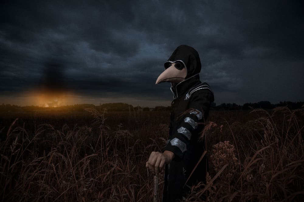 Mysterious Plague Doctor At Dusk by Аntonik — canvas wall art
