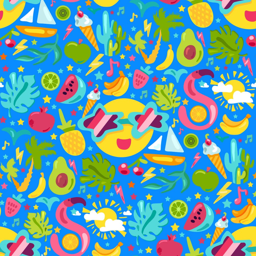 Tropical summer seamless pattern by Marika Barsrsind — canvas wall art