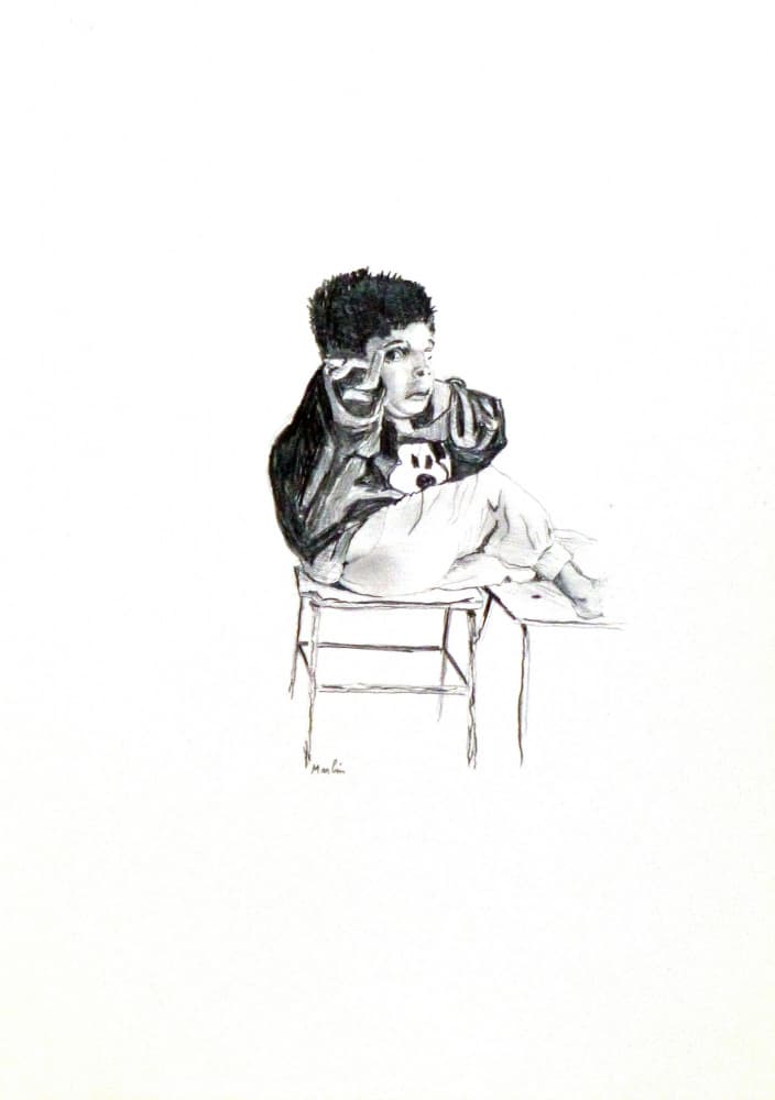 Thoughtful Child Portrait by Pascal Marlin — canvas wall art