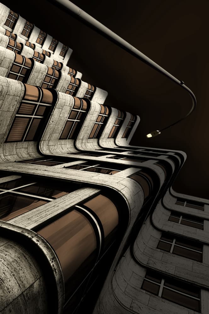 Wavy Urban Architecture by Tomasz Buczkowski ( Tomush ) — canvas wall art