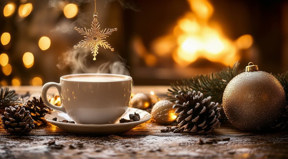 Cozy Winter Coffee Scene by Pictufy Studio IV — canvas wall art