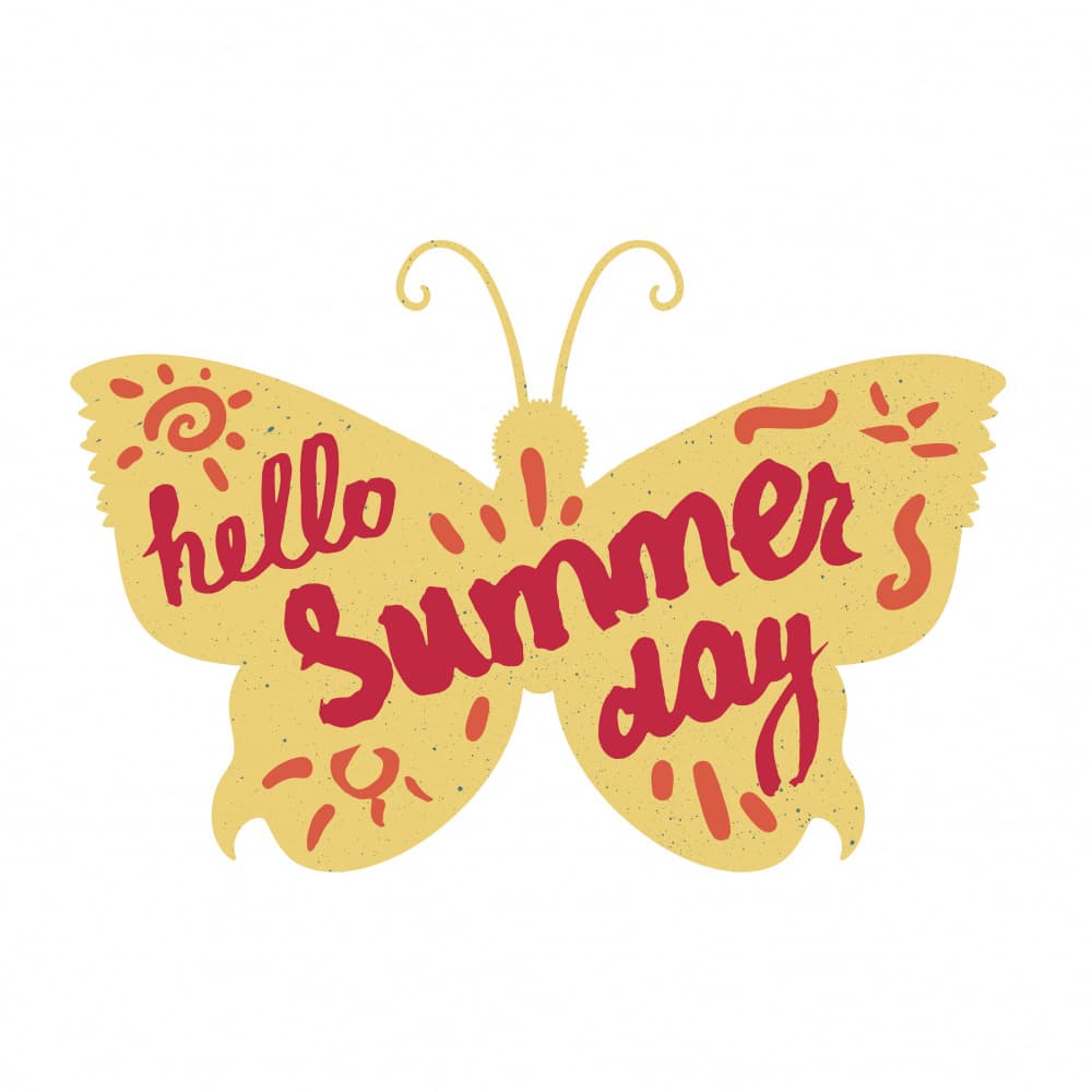 Hello Summer Day Butterfly by Marika Barsrsind — canvas wall art