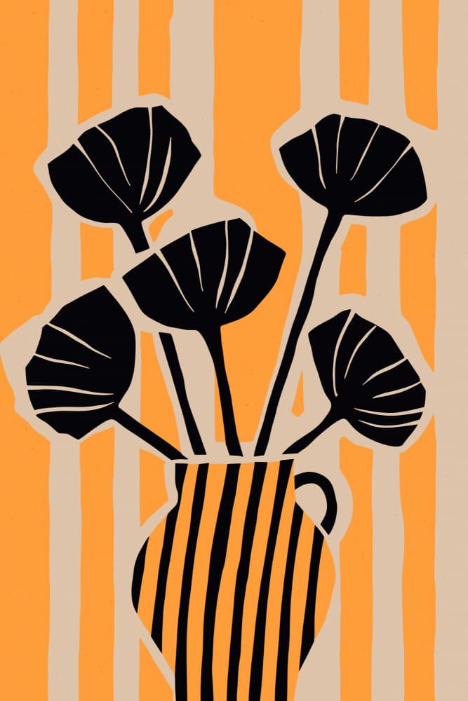 Bold Floral Stripes by Treechild — canvas wall art