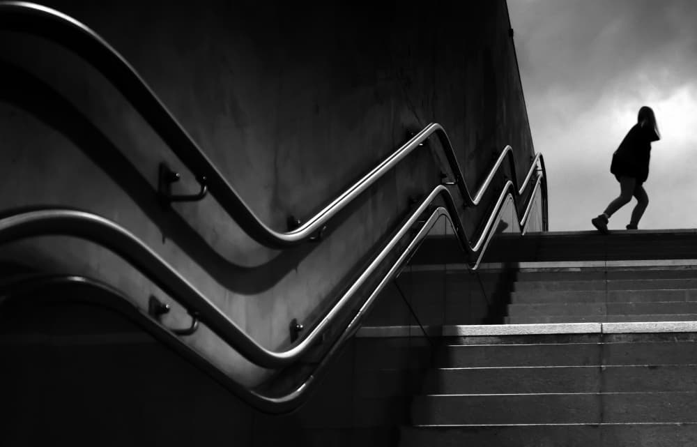 Ascending Urban Stairs by Anna Niemiec — canvas wall art