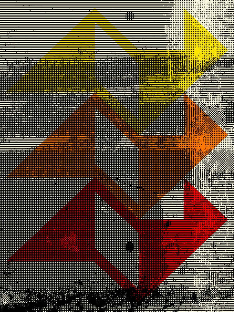 Textured Geometric Arrows by Petr Strnad — canvas wall art