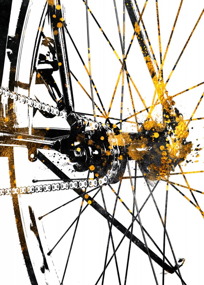 Golden Bicycle Detail by Justyna Jaszke — canvas wall art