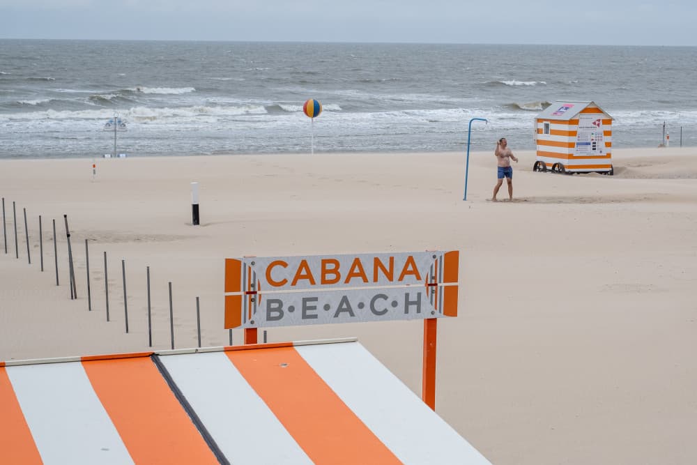 Cabana Beach Shower by Bego Amare — canvas wall art