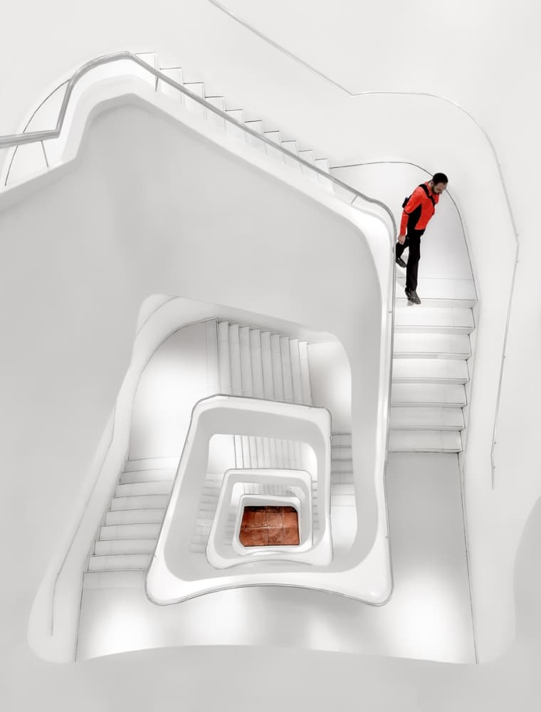 Modern Spiral Descent by Jesús M. García — canvas wall art
