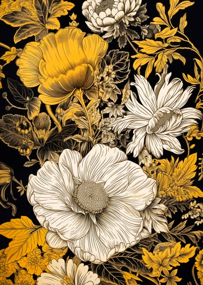 Elegant Gold Botanicals by Justyna Jaszke — canvas wall art