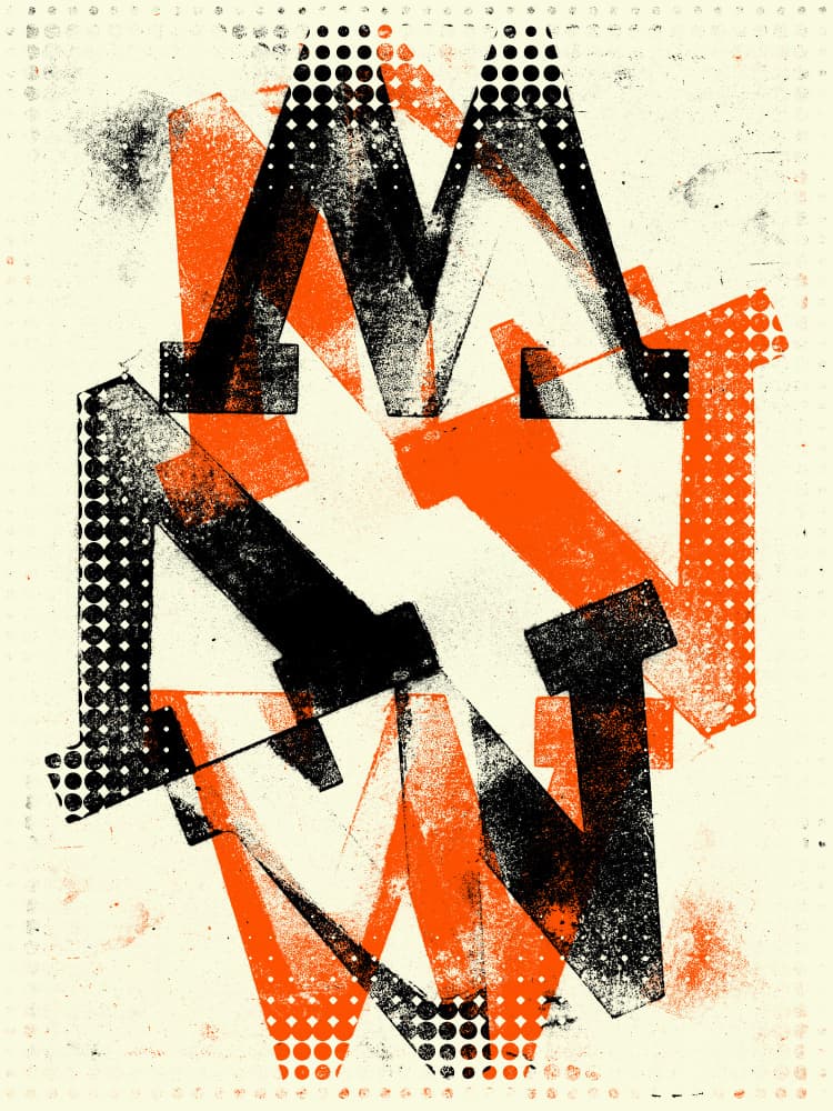 Abstract Grunge Lettering by Petr Strnad — canvas wall art