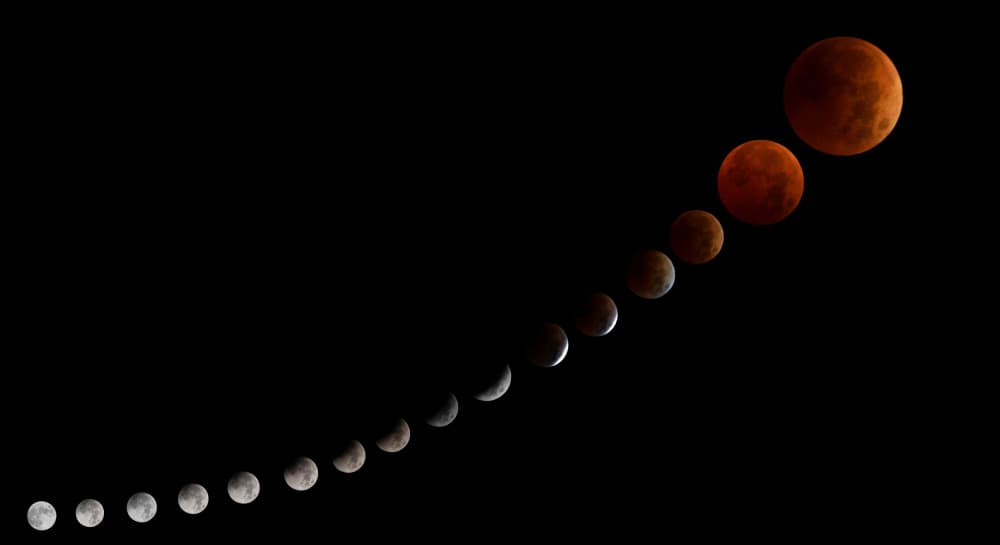 Lunar Eclipse Progression by Raghuvamsh Chavali — canvas wall art