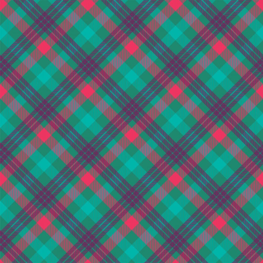 Teal Pink Plaid Pattern by Marika Barsrsind — canvas wall art