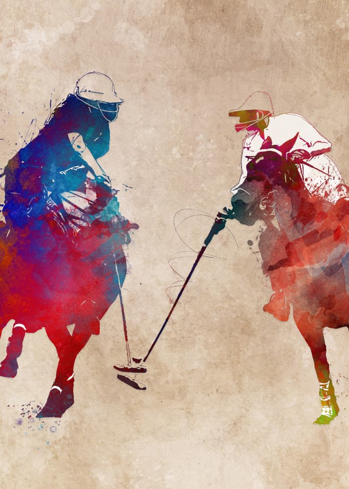 Dynamic Polo Action by Justyna Jaszke — canvas wall art