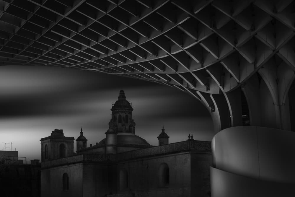 Seville Architectural Contrast by Jorge Ruiz Dueso — canvas wall art