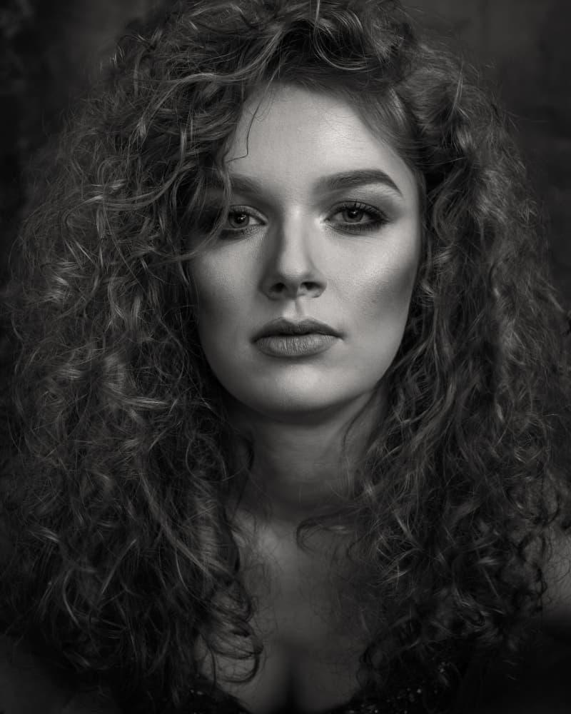 Intense Curly Hair Portrait by Ineke Mighorst — canvas wall art