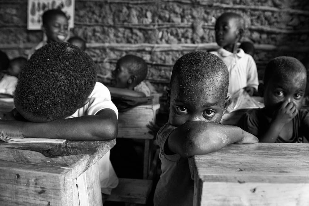 Curious School Children by Foad Mirzaie — canvas wall art