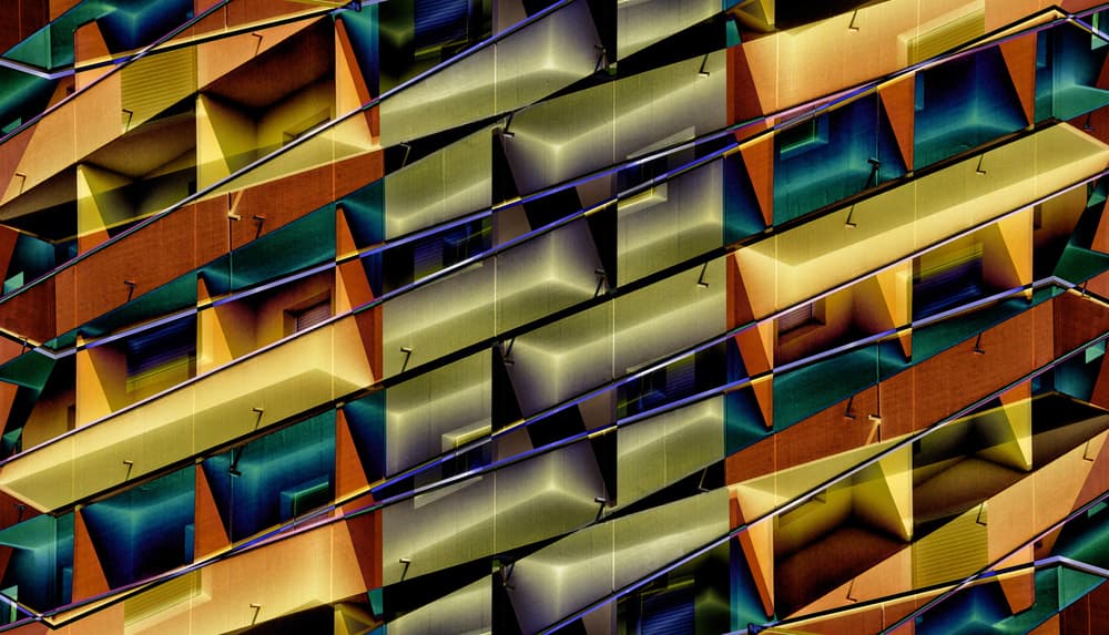 Colorful Architectural Geometry by Jois Domont ( J.L.G.) — canvas wall art