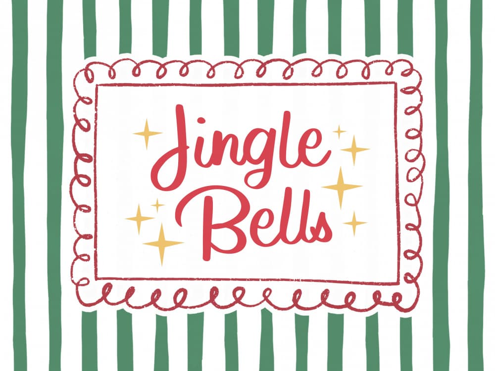 Jingle Bells Christmas by Jolly and Dash — canvas wall art