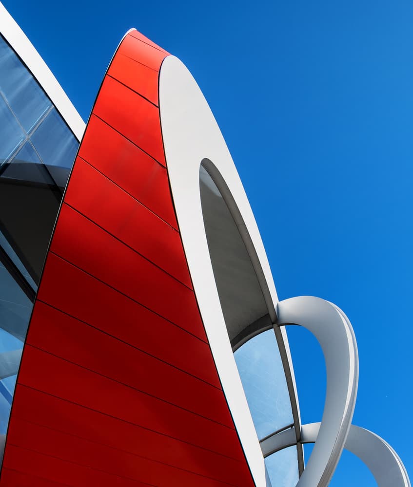 Red Modern Curves by Lus Joosten — canvas wall art