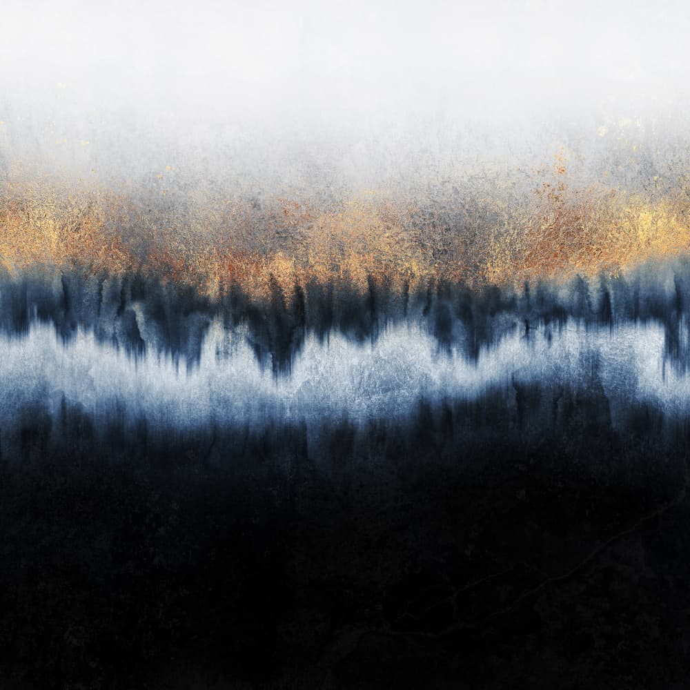 Golden Indigo Flow by Elisabeth Fredriksson — canvas wall art