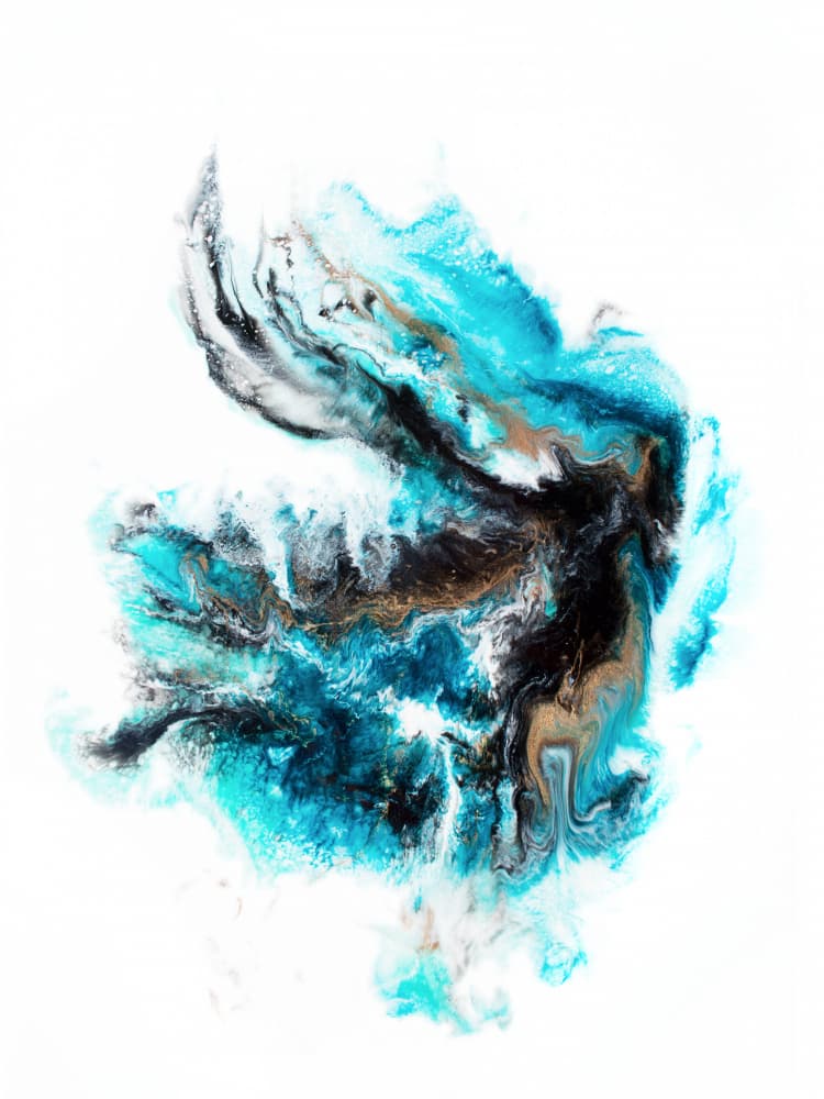 Dynamic Teal Flow by Alyson Storms — canvas wall art