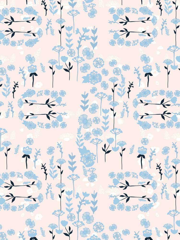 Blooming Blue Botanicals by Gemma Bardot — canvas wall art