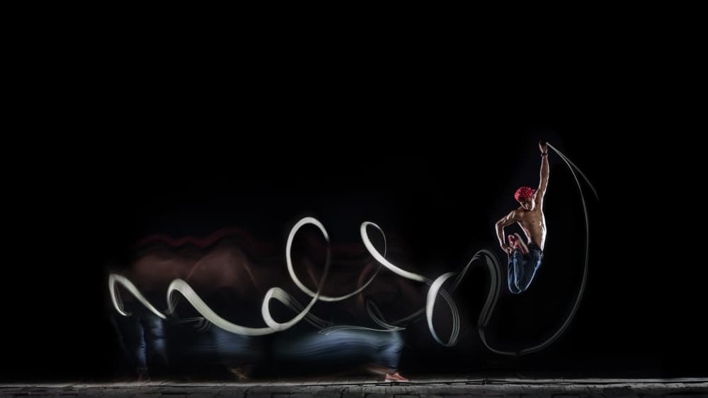 Leaping Light Trails by Willy Wang — canvas wall art