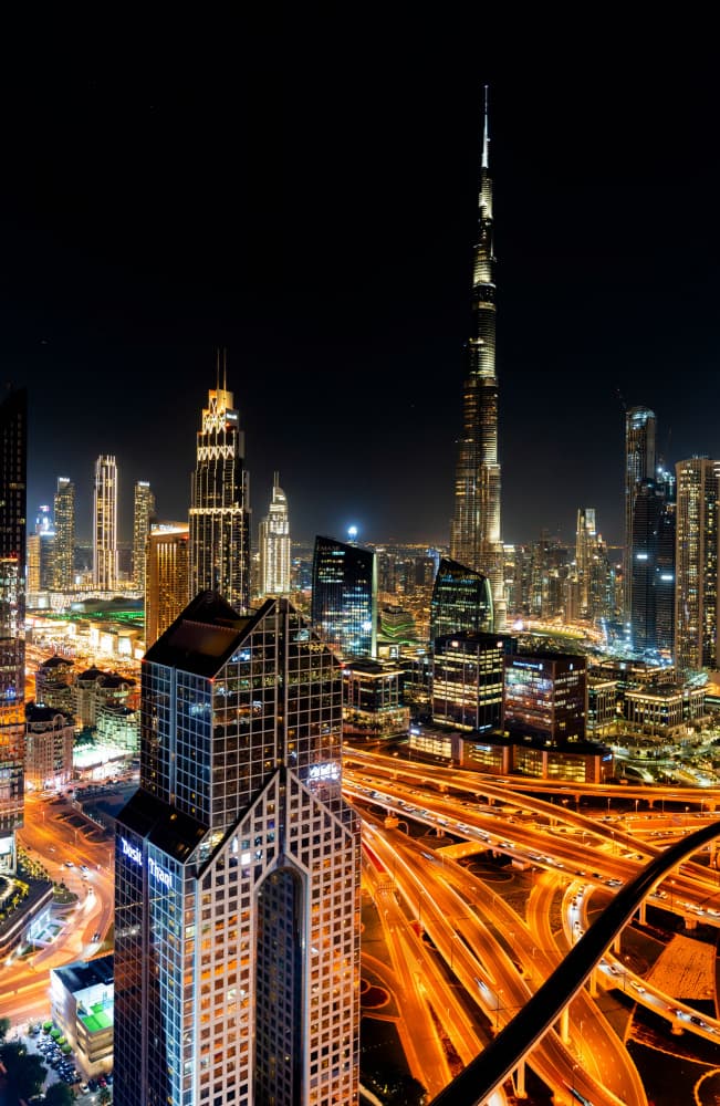 Burj Khalifa Night City by Md. Arifuzzaman — canvas wall art