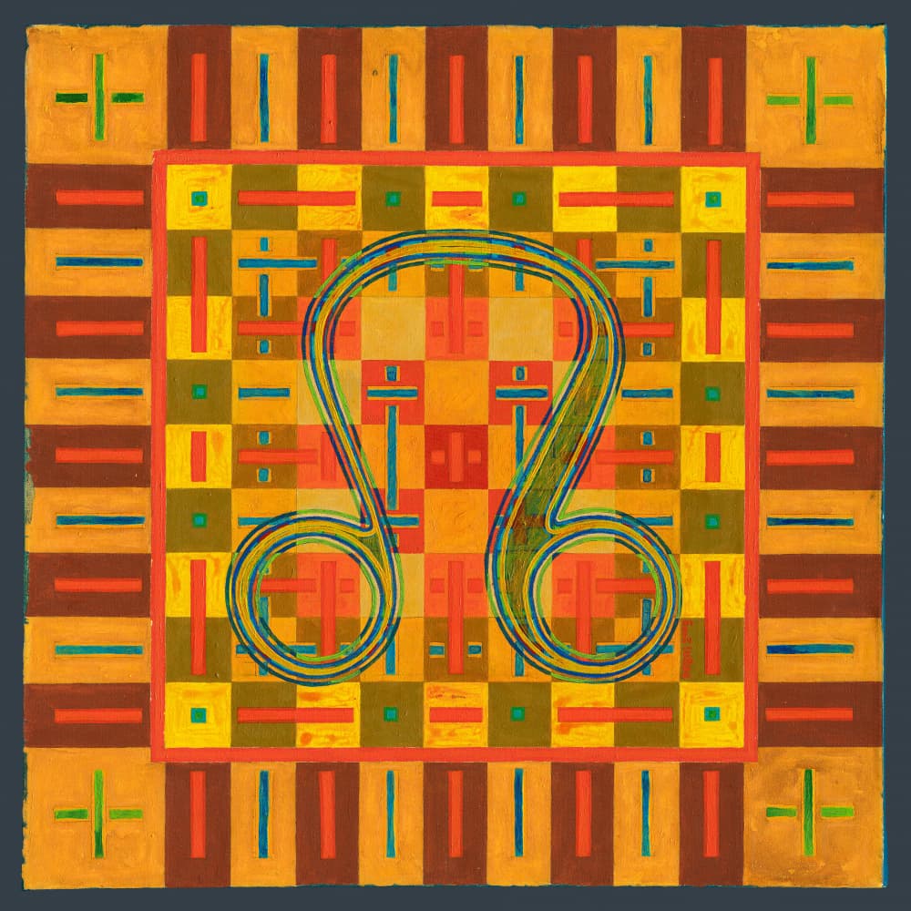 Vibrant Leo Symbol by Dobri Gjurkov — canvas wall art