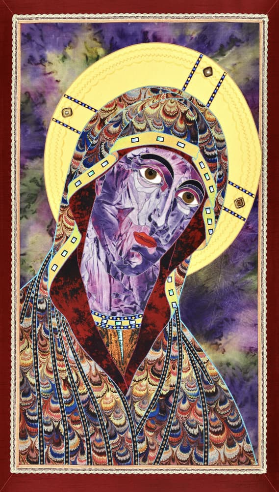 Purple Madonna Icon by Kostyantin Malginov — canvas wall art