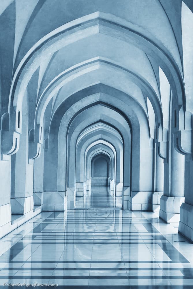 Grand Blue Arches by Hans-Wolfgang Hawerkamp — canvas wall art