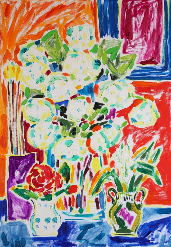 Vibrant Floral Still Life by Tamara Jare — canvas wall art