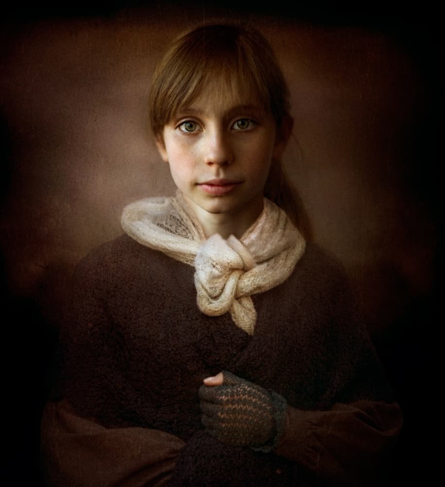 Pensive Young Girl by Svetlana Melik-Nubarova — canvas wall art