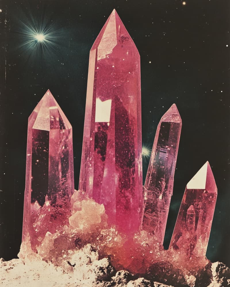 Pink Cosmic Crystals by Samantha Hearn — canvas wall art