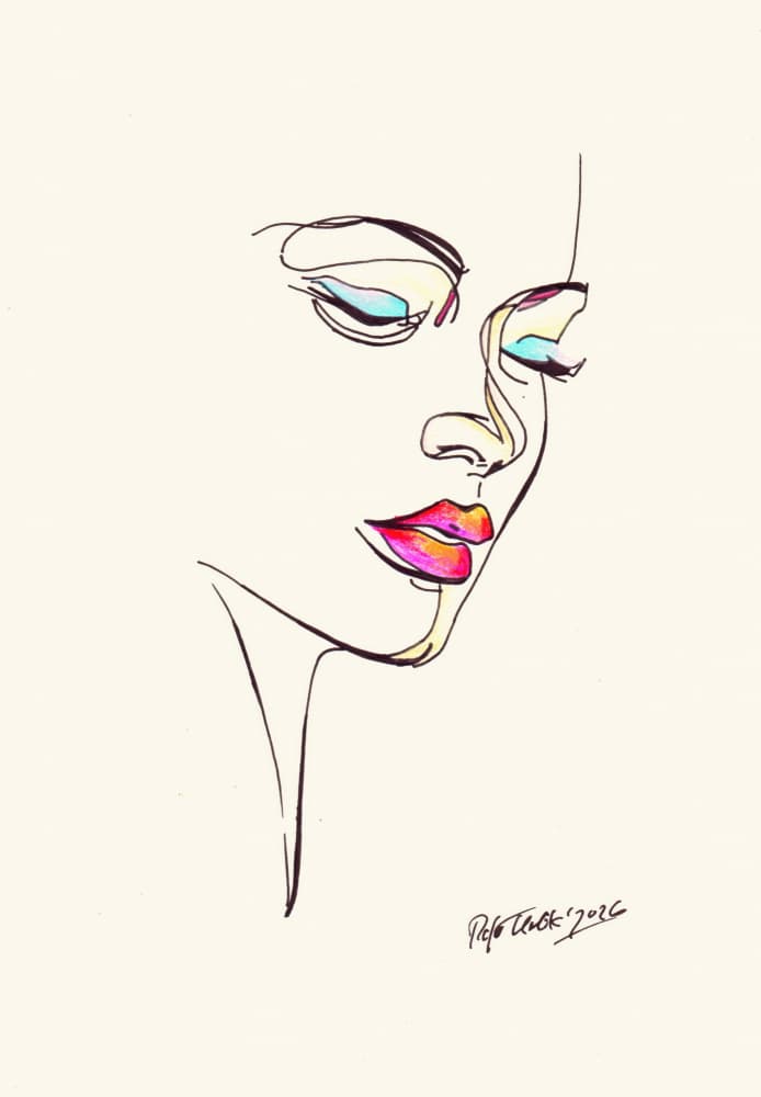 Serene Woman Drawing by Rafal Kulik — canvas wall art