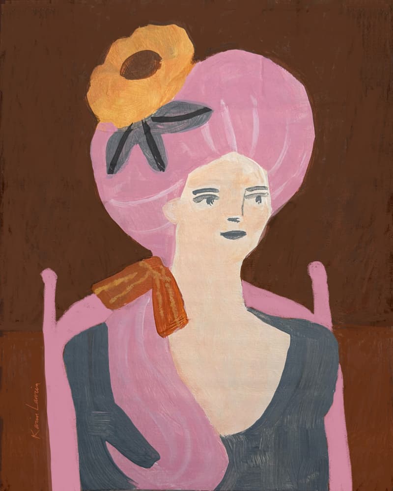 Pink Hair Portrait by Karin Lauria — canvas wall art