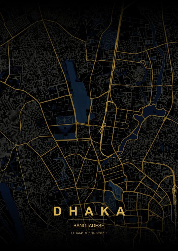 Dhaka Urban Gold by HUGO — canvas wall art