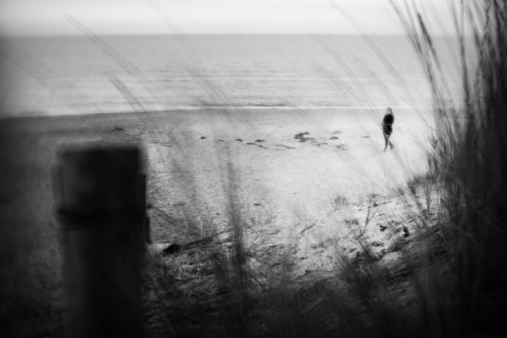 Solitary Beach Walk by Ina Tänzer — canvas wall art