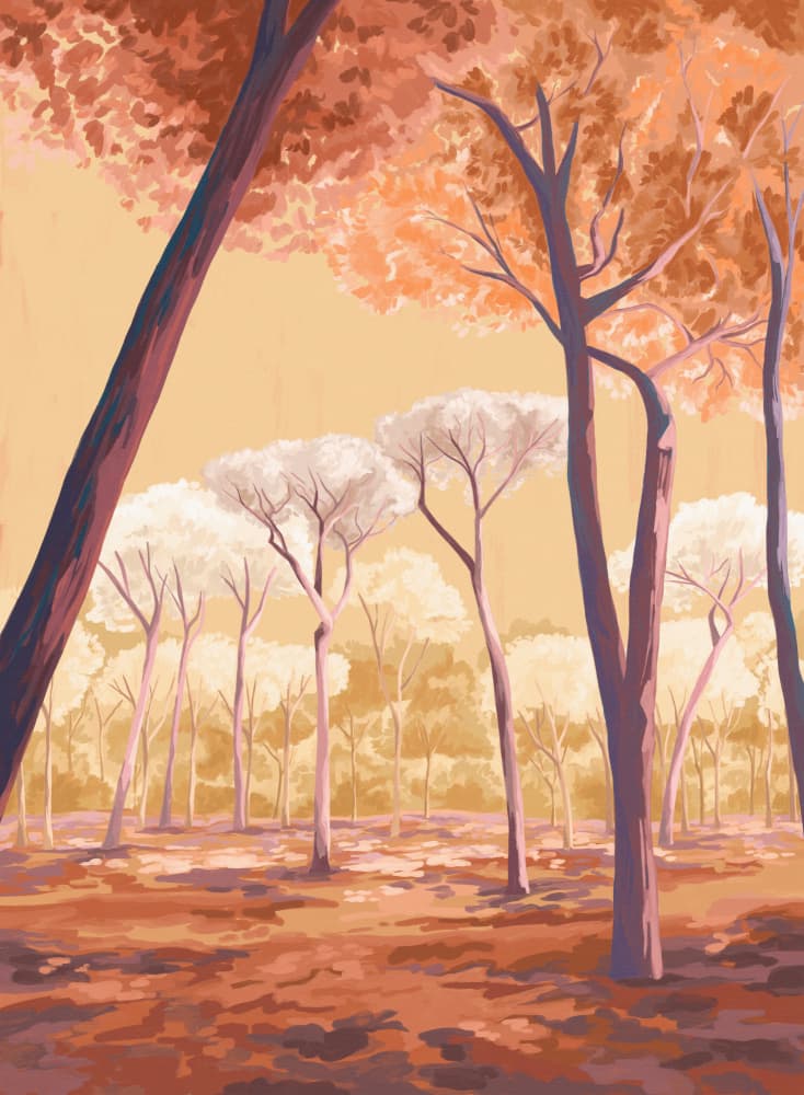 Warm Trees by Goed Blauw — canvas wall art