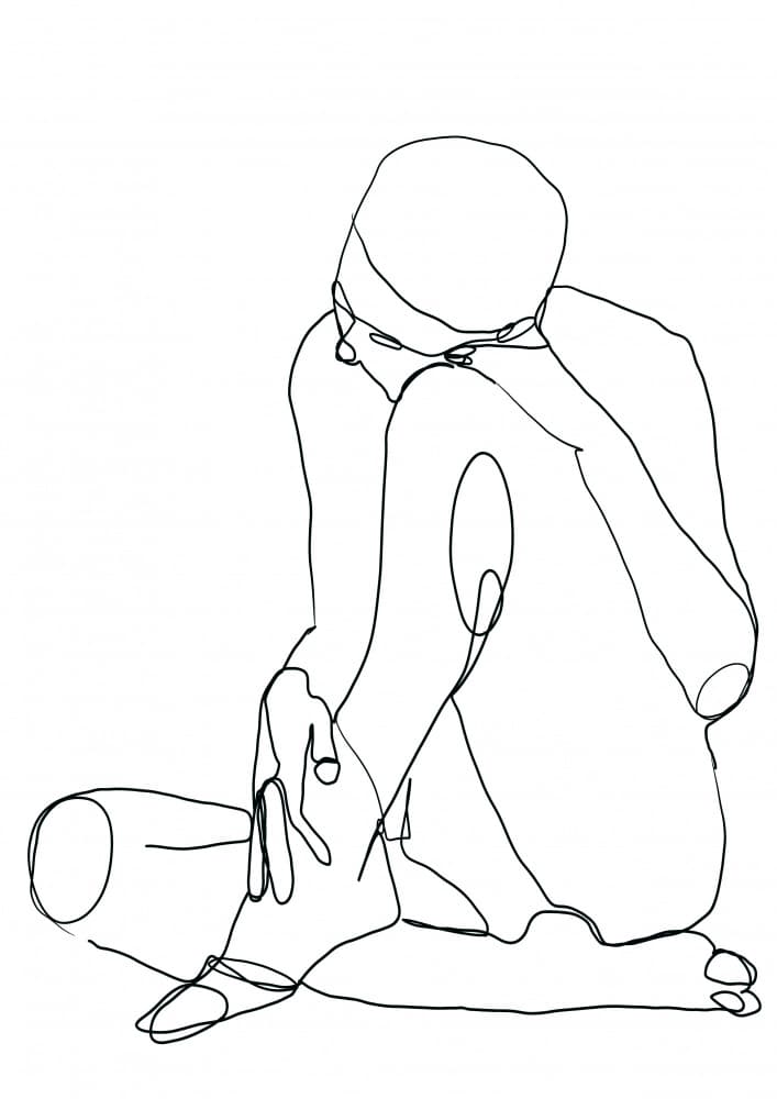 Quiet Seated Figure by Sharyn Bursic — canvas wall art