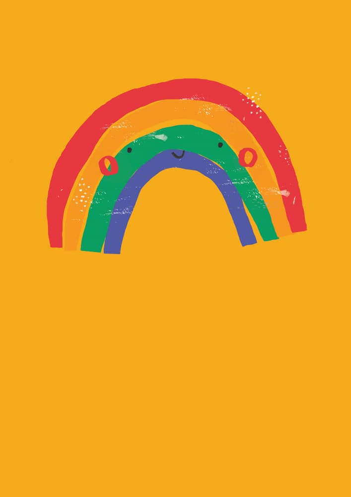 Happy Rainbow Smile by Laura Pantony — canvas wall art
