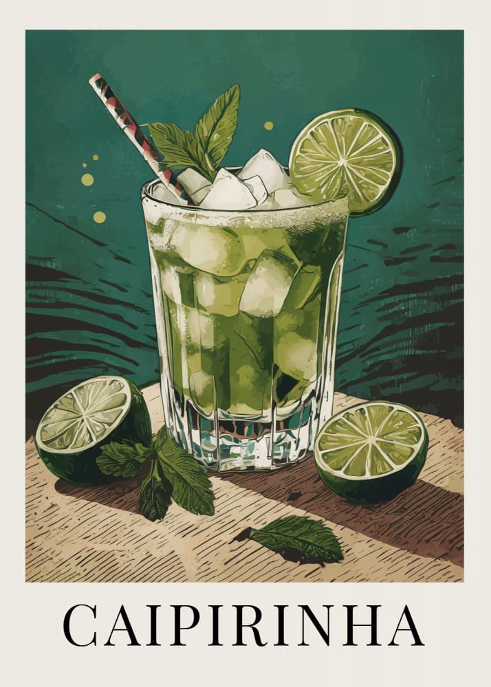 Refreshing Caipirinha Cocktail by Andreas Magnusson — canvas wall art